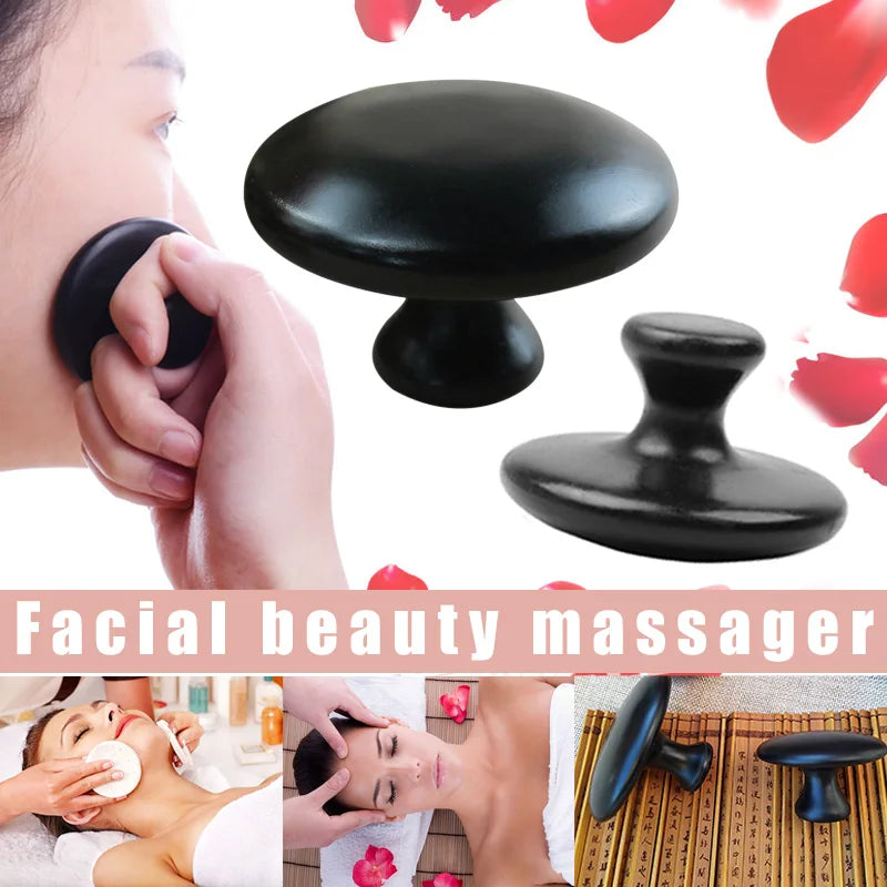 Smooth Mushroom-Shaped Lava Basalt Stone – Hot Stone for Facial & Body Massage Therapy - Image 2