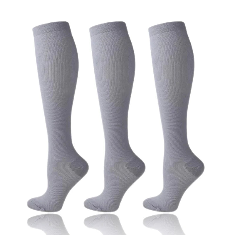 3 Pairs/Pack Compression Socks – 30mmHg Knee-High Support for Men & Women (58 Styles) - Image 54