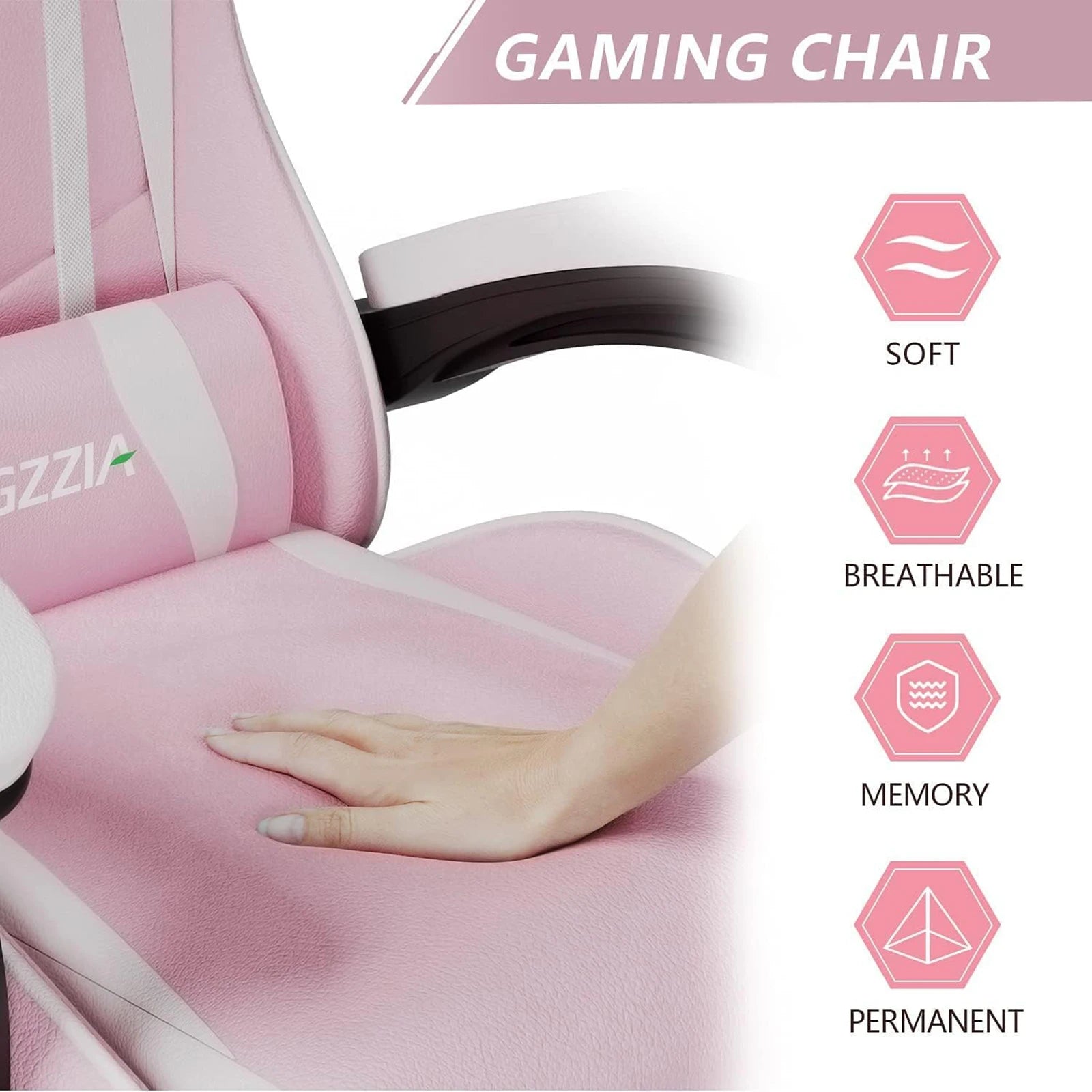 Ergonomic Gaming Chair – Height-Adjustable Computer Chair with Lumbar & Headrest Support - Image 4