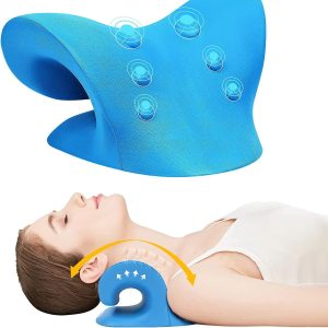 Neck & Shoulder Stretcher Relaxer – Cervical Chiropractic Traction Pillow for Pain Relief & Spine Alignment