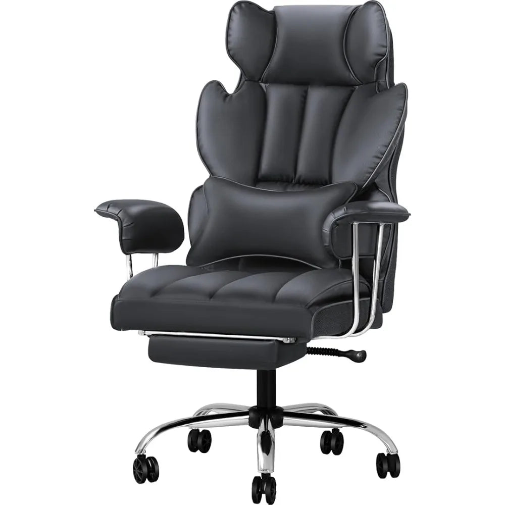 Big & Tall Executive Office Chair – High Back Leather Recliner with Footrest - Image 15