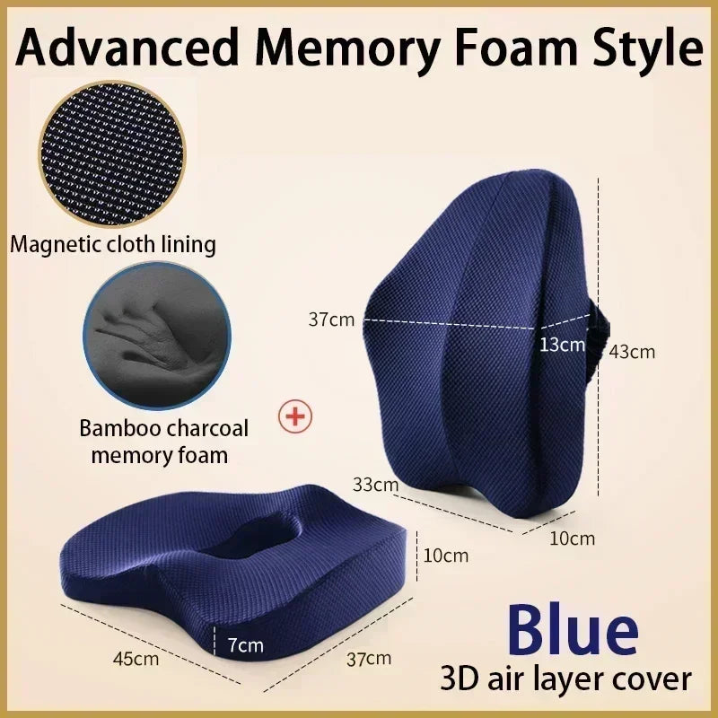 Memory Foam Seat & Back Cushion Set – Orthopedic Support for Coccyx & Waist - Image 22