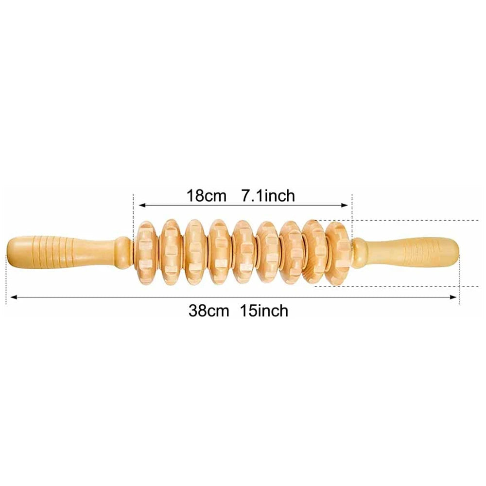 12-Wheel Wood Therapy Roller Stick – Curved Maderoterapia Colombiana Massager for Lymphatic Drainage - Image 15