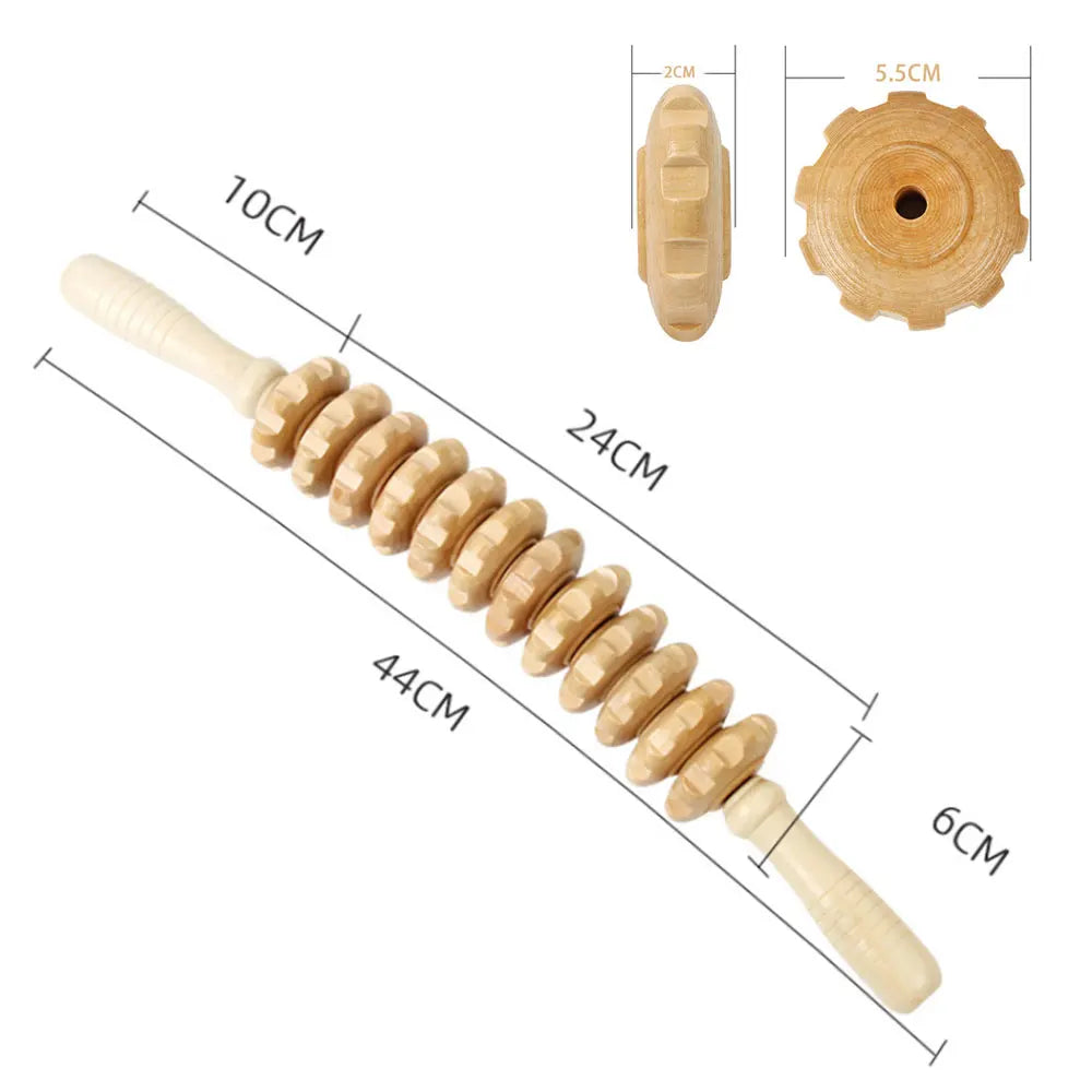Curved Wooden Massage Roller – Body Shaping Tool for Cellulite & Lymphatic Drainage - Image 7
