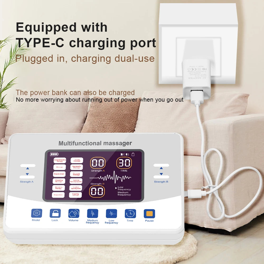 12-Mode TENS EMS Therapy Device – Electric Pulse Massager for Muscle Relaxation - Image 6
