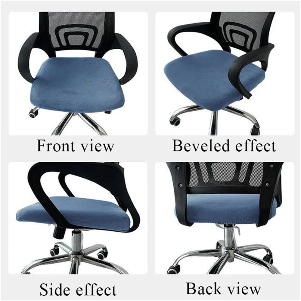 Stretch Velvet Office Chair Cover – Universal Elastic Seat Protector - Image 6