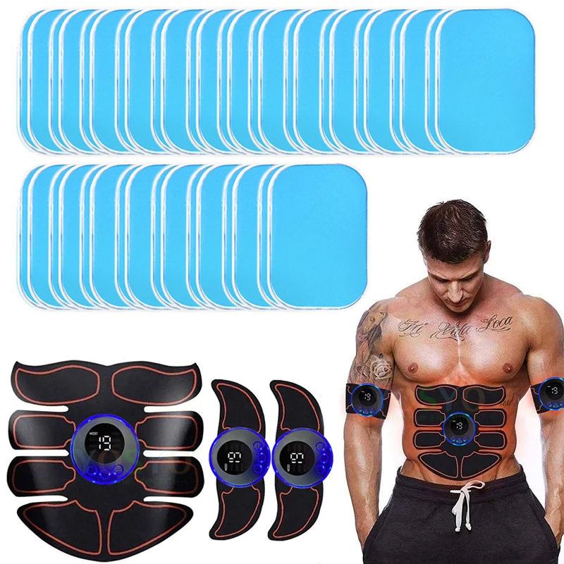 20pcs/30pcs Replaceable Abdominal Muscle Exercise Gel Pads – Reusable Gel Sheets for EMS Core Training Devices