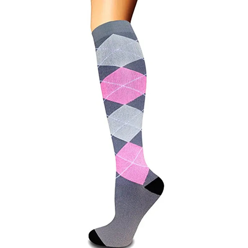 20–30mmHg Compression Socks – Pink Knee-High Stockings for Varicose Veins, Pain Relief & Circulation Support - Image 7
