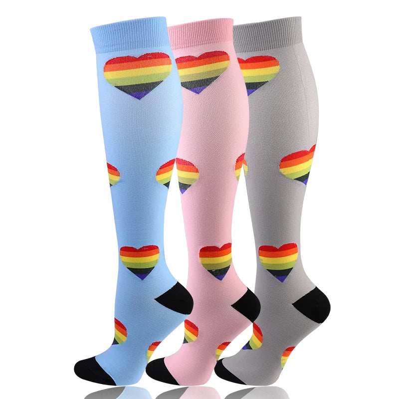 3 Pairs/Pack Compression Socks – 30mmHg Knee-High Support for Men & Women (58 Styles) - Image 7