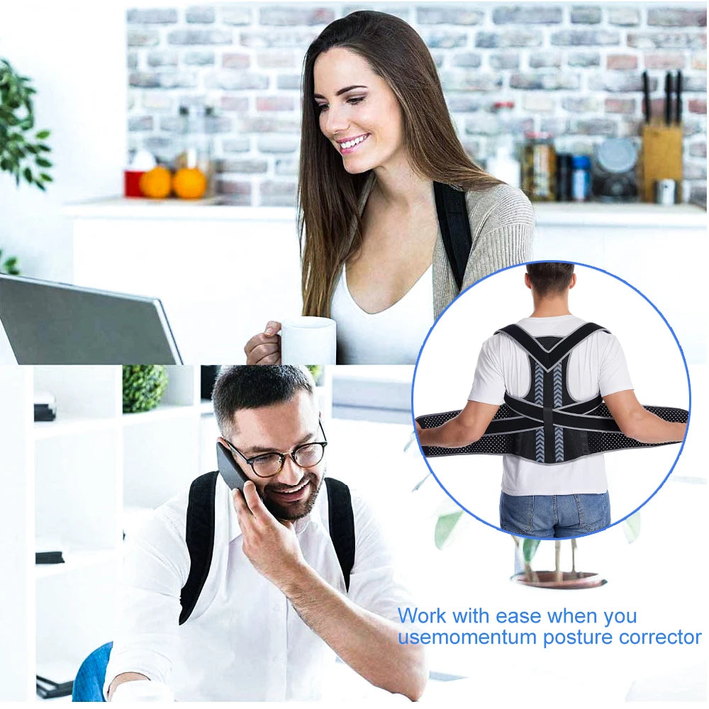 Straight Back Posture Corrector – Adjustable Shoulder & Lumbar Support Brace with Spine Plate - Image 6