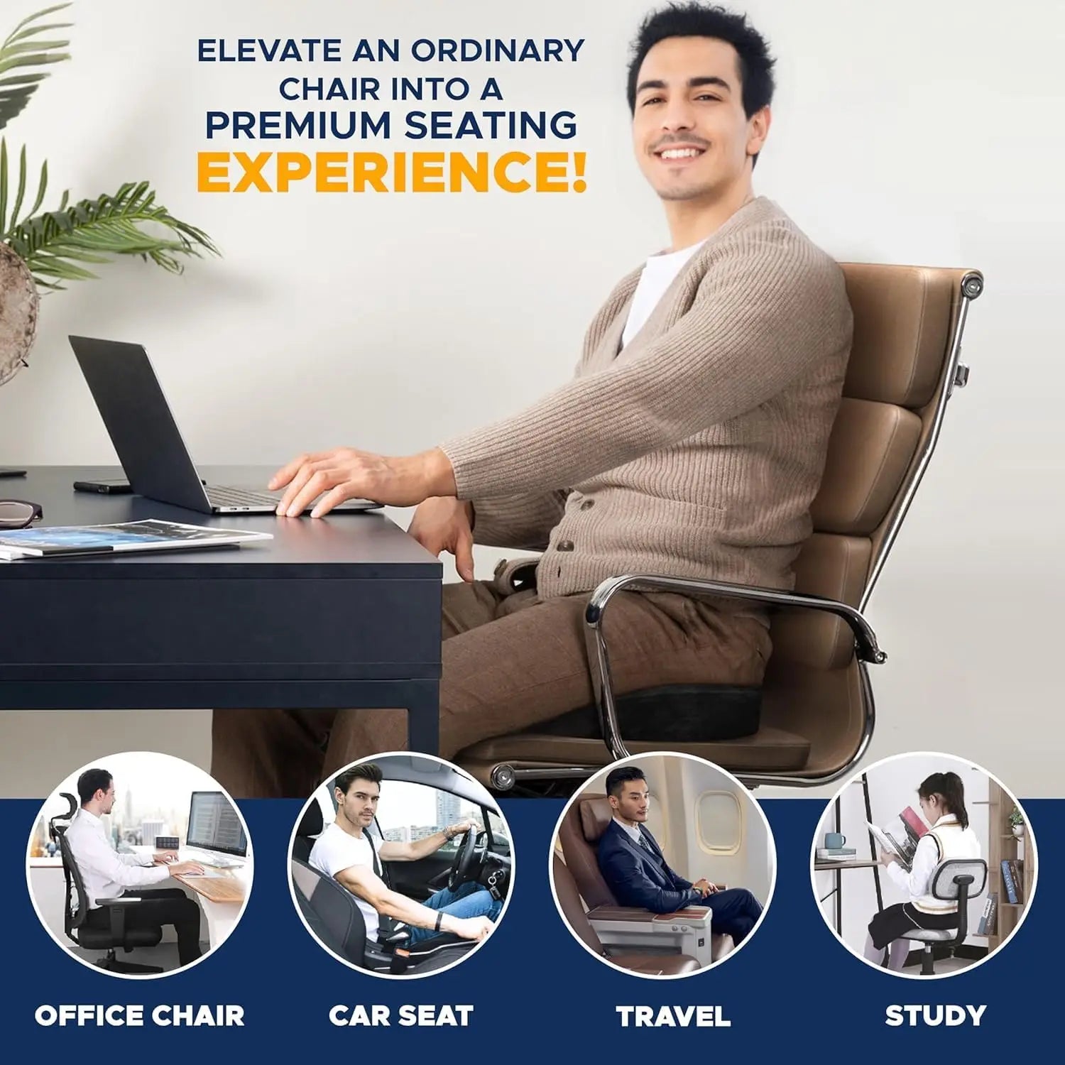 Gel Orthopedic Memory Foam Seat Cushion – U-Shaped Coccyx Support for Car, Office & Travel - Image 5