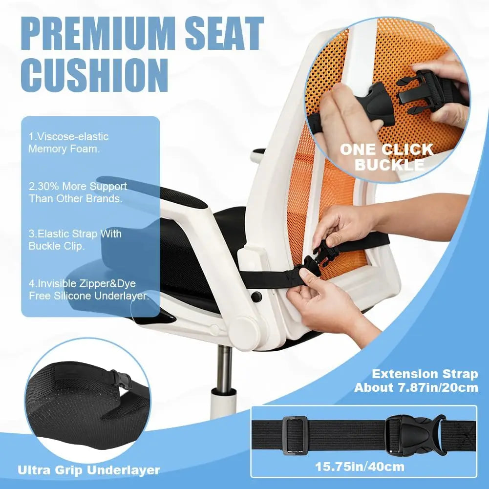 Memory Foam Seat Cushion – Coccyx & Sciatica Relief Pad for Office Chairs - Image 4