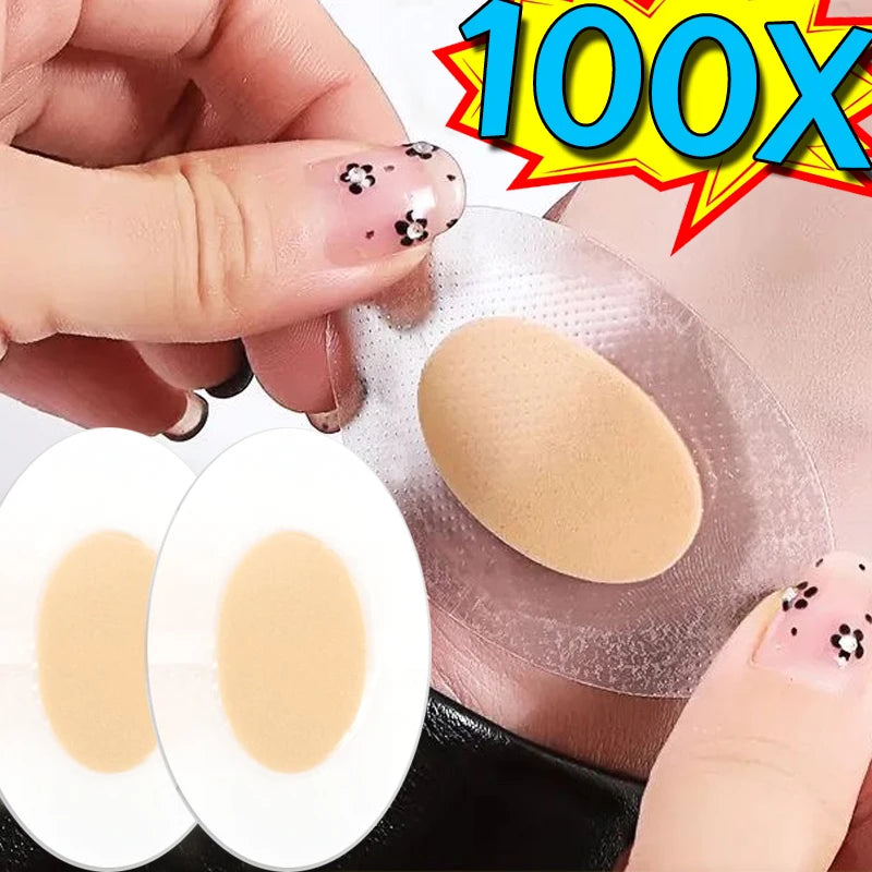 100PCS Pain Relief Gel Heel Protectors – Hydrocolloid Adhesive Blister Pads for Foot Care