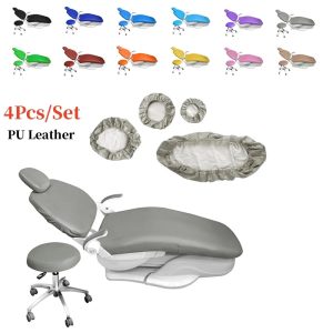 4-Piece PU Leather Dental Chair Cover Set – Waterproof & Elastic Protective Kit