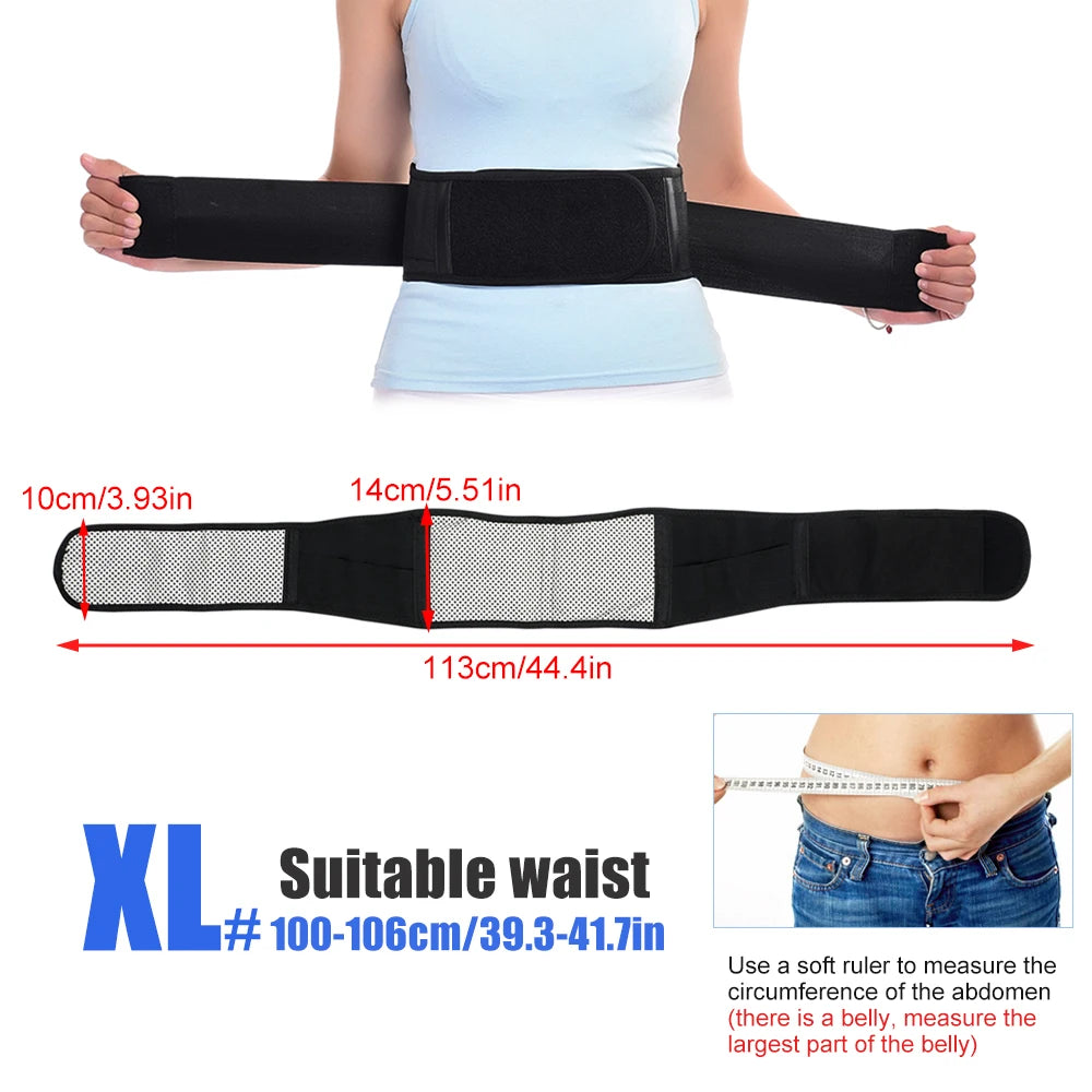 Tcare Tourmaline Self-Heating Back Support Belt – Adjustable Magnetic Therapy Waist Brace - Image 9