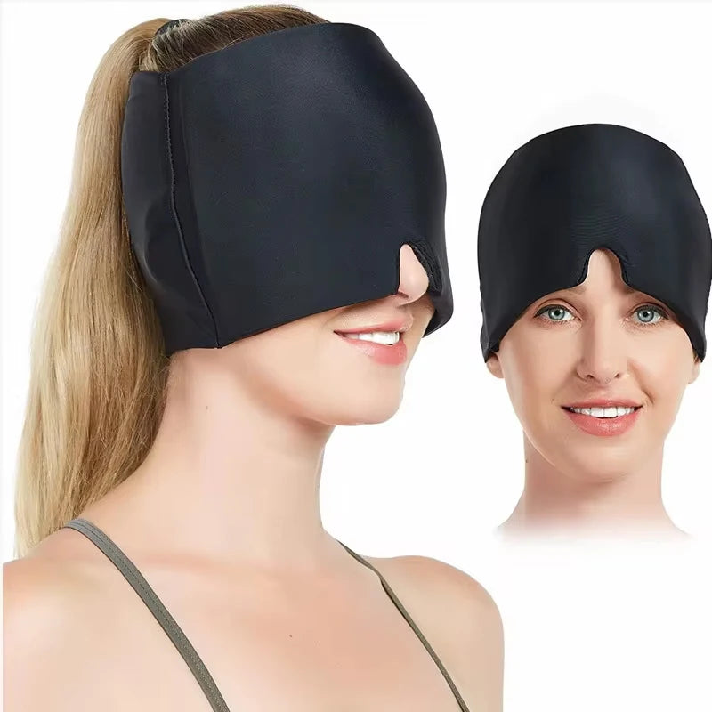 Reusable Migraine Relief Mask – Dual Hot & Cold Gel Compress for Headache & Migraine Soothing