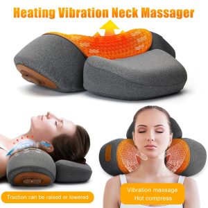 Electric Neck Massager Pillow – Cervical Support with Heat & Vibration Therapy