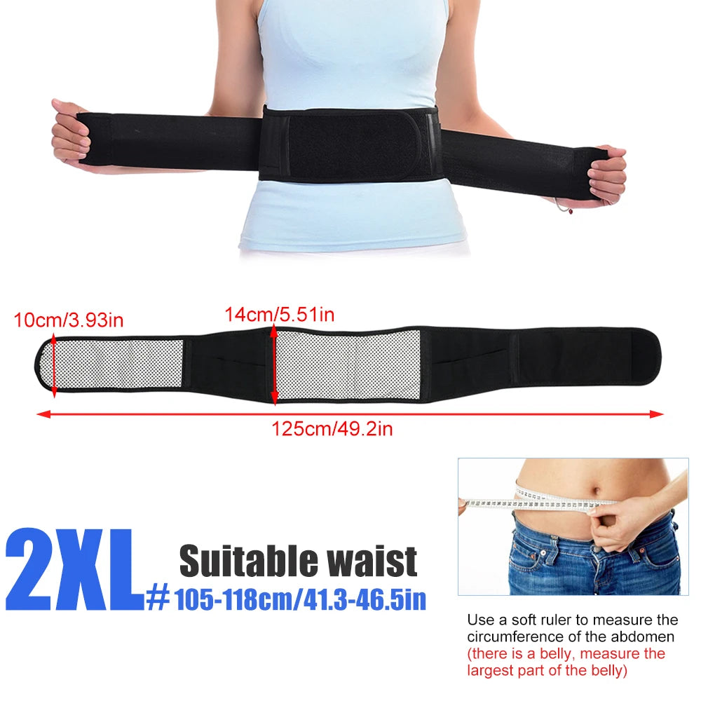 Tcare Tourmaline Self-Heating Back Support Belt – Adjustable Magnetic Therapy Waist Brace - Image 10