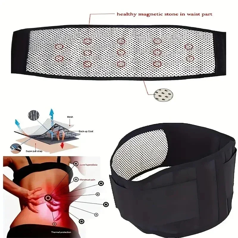 20-Magnet Self-Heating Back Support Belt – Adjustable Lumbar Therapy - Image 3