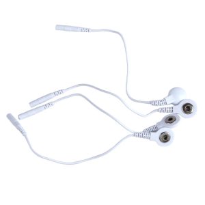Standard Electrode Lead Wires – 2mm DC Snap & 3.5mm Plug for TENS/EMS Massagers & Electrode Accessories