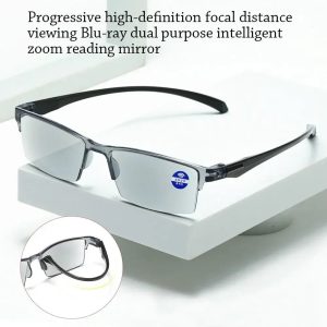 Smart Automatic Zoom Reading Glasses – Autofocus, Anti-Blue Light, Half-Rim Design for Near & Far Vision