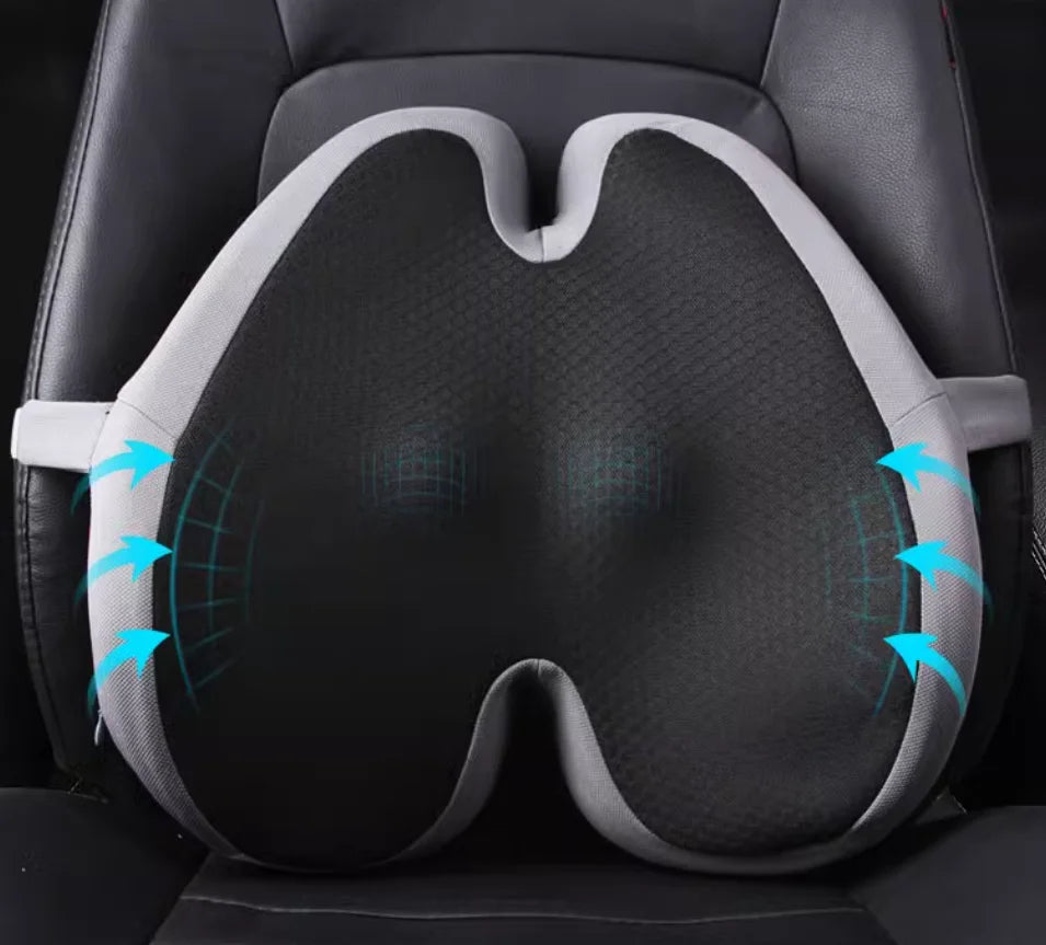 Memory Foam Seat & Back Support Pillow Set – Orthopedic Cushion for Coccyx, Hip & Lumbar Relief - Image 4