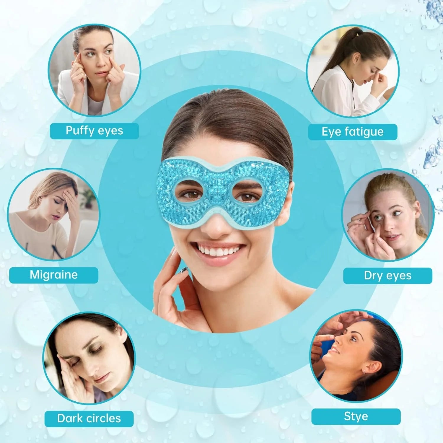 Ice Eye Mask – Reusable Hot & Cold Gel Bead Compress with Eye Holes - Image 3