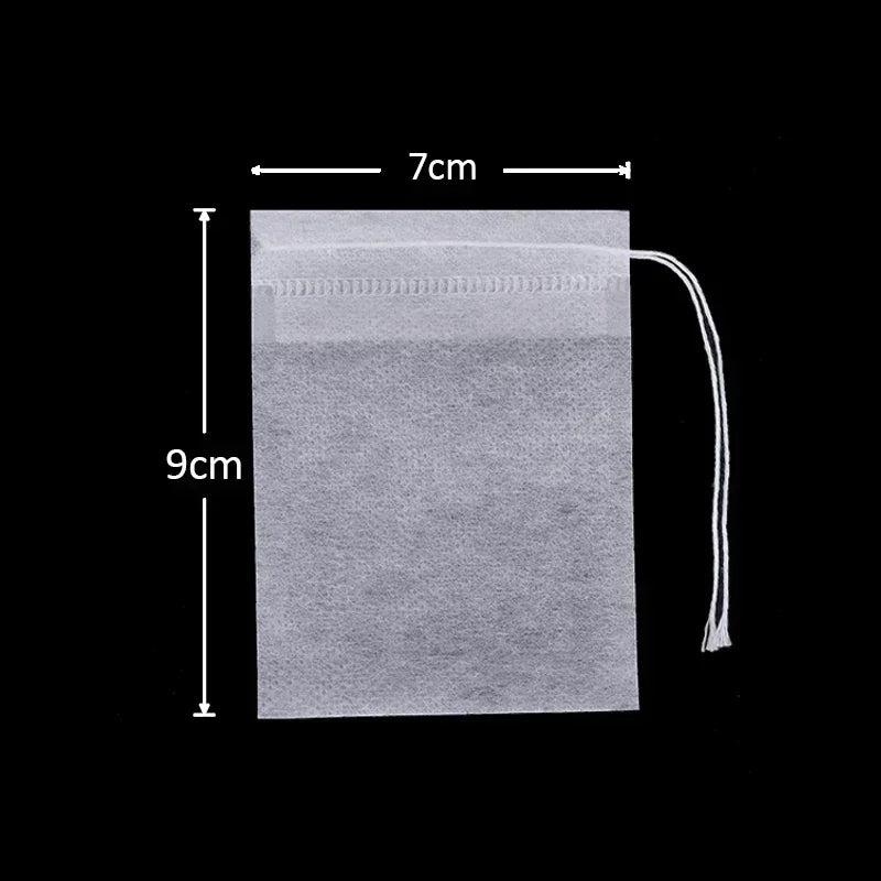 500/50pcs Disposable Tea Filter Bags – Non-Woven Fabric with Drawstring for Tea, Coffee & Spices - Image 11