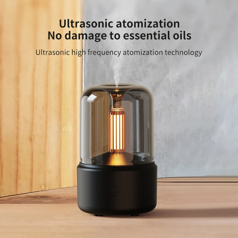 2025 New Ultrasonic Candlelight Aromatherapy Humidifier – Soft Glow for Home, Office & Bedroom - Image 4