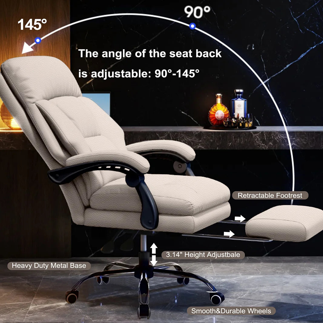 High Back Executive Office Chair – Comfortable Swivel Gaming & Work Chair with Footrest - Image 6