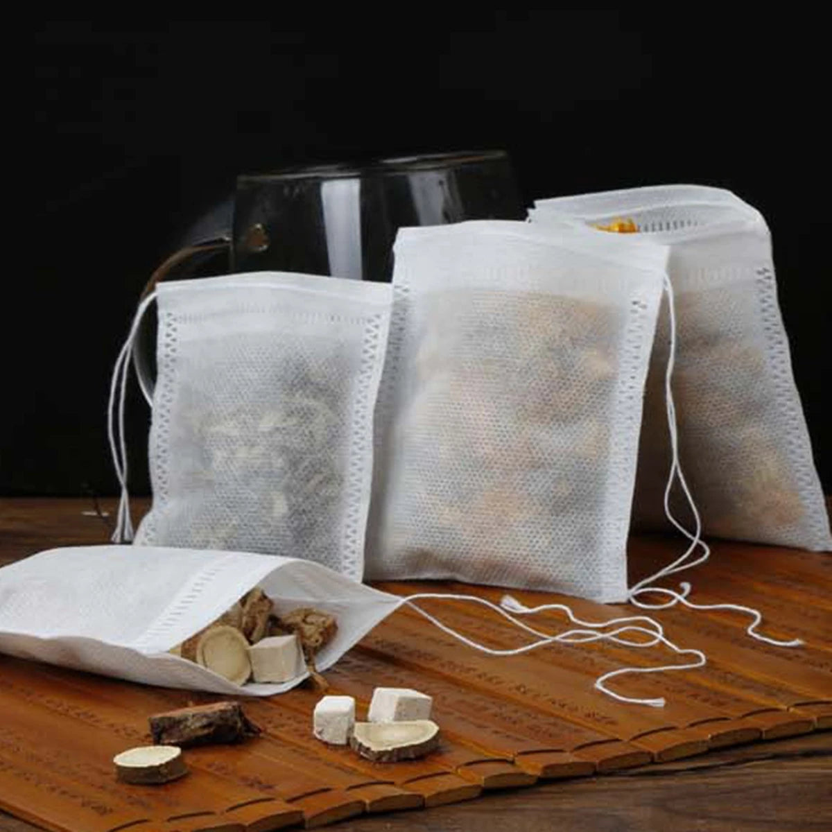 100PCS Disposable Tea Filter Bags – Food-Grade Non-Woven Fabric with String & Heat Seal - Image 4